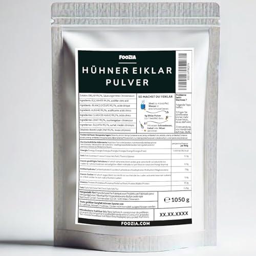 Eiklarpulver Eiklar Pulver 1050g Eier Pur Egg White Powder Eiklar flüssig Pulverisiert Ei Protein von Foozia