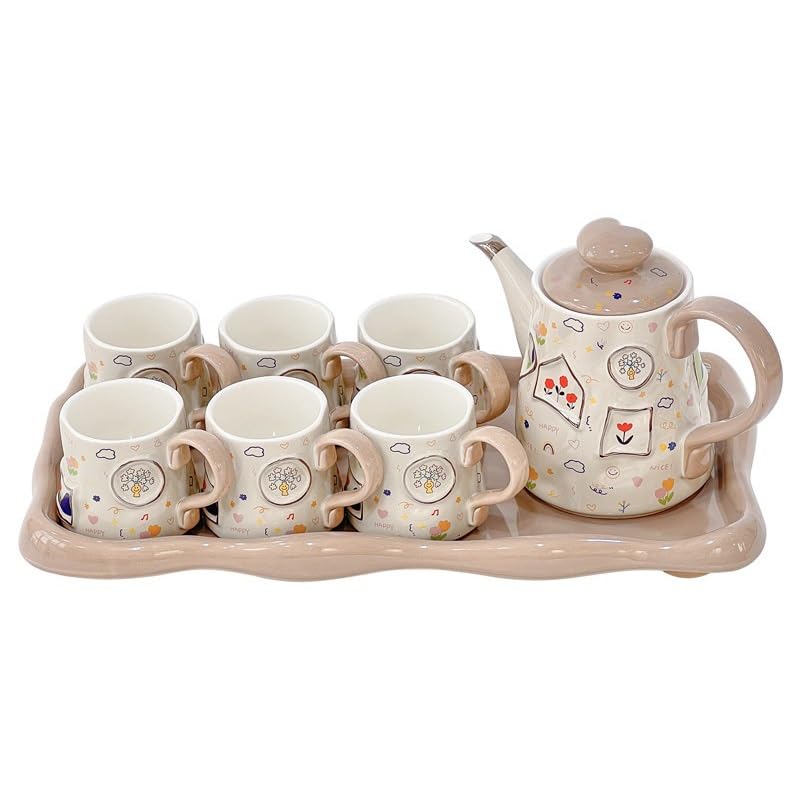 Carafe et service à thé complet avec tasses et coffret cadeau pour salon