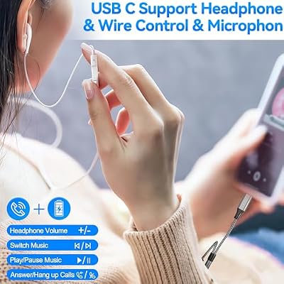 USB C and Lightning to 3.5 mm Headphone Jack Adapter - 2 in 1 iPhone Aux Adapter and USB C Headphone Adapter Audio Cable for iPhone 15 14 13 12 Pro Max Galaxy S24 S23 iPad MacBook [Apple MFi]