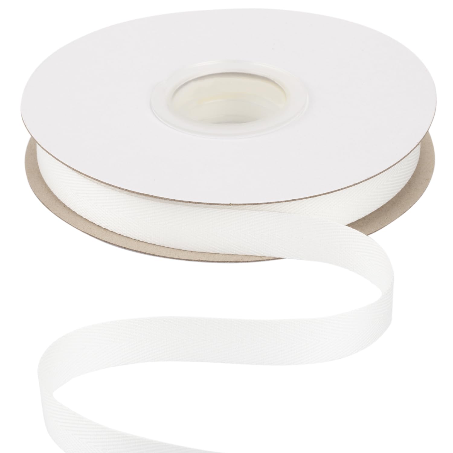 Ribbonitlux Tape Twill Ribbon 16mm x 22.5 Meters, Soft Off White Herringbone Bias Tape for DIY Craft Sewing, Gift Wrapping