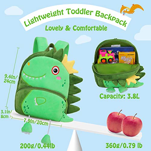 VX VONXURY Toddler Backpack,Cute Plush Small Preschool Backpack with Leash Gift for Little Boys Girls Kids with Chest Strap3