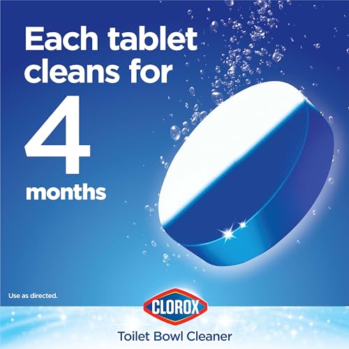 image for CLOROX Ultra Clean Toilet Tablets Bleach & Blue, Rain Clean Scent 2.47