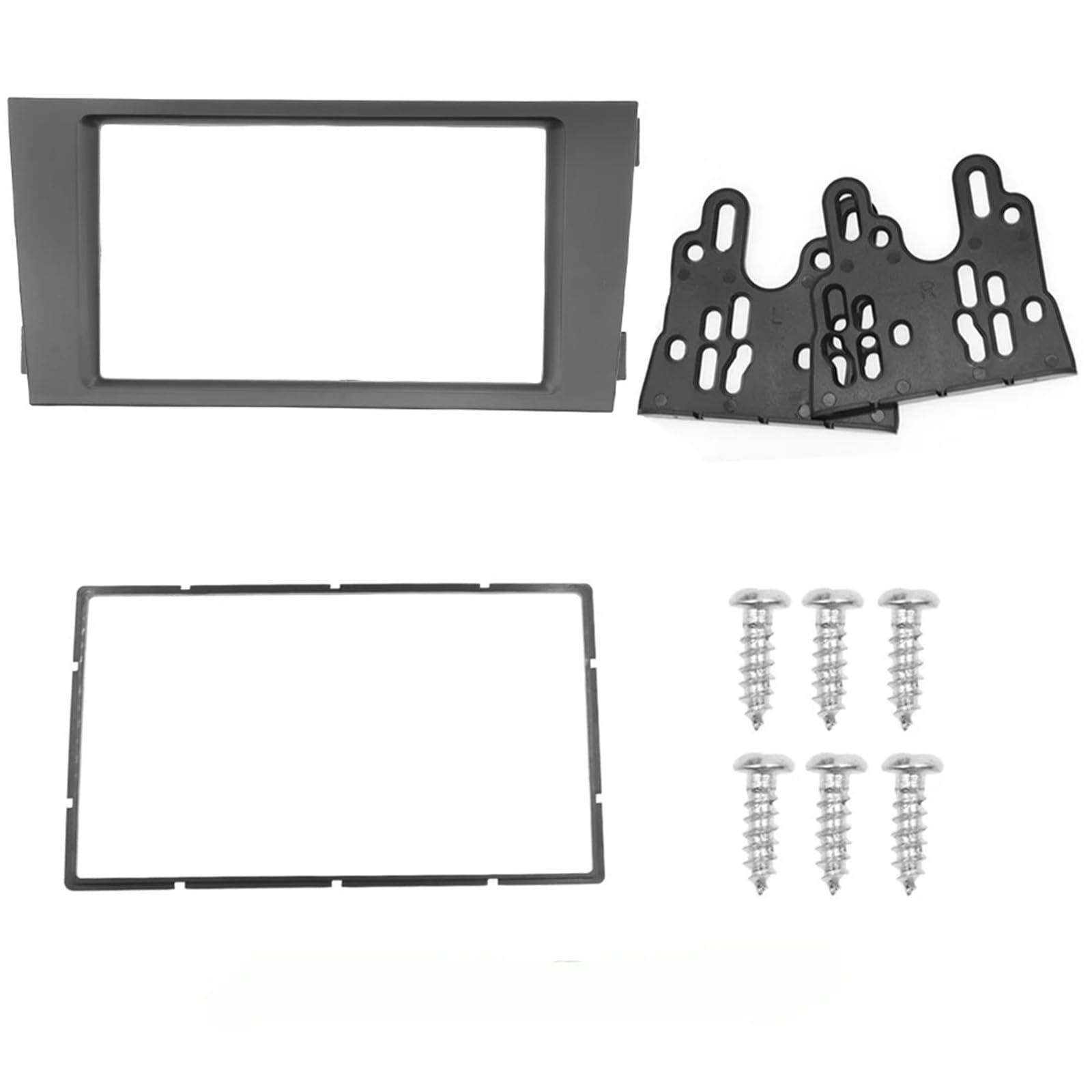 Kit Instalación Marco Radio Coche Doble DIN Car Radio Fascia Estéreo Facia Marco Panel Kit De Montaje Adaptador Placa Reposición Embellecedor Bisel para A6 2002-2006