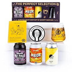 The Perfect Selection Pale Ale & IPA and Pub Snacks Beer Gift Box, with Glass and Tasting Notes - Craft Beer Birthday Gifts For Men (3 x 330ml, Craft Beer)