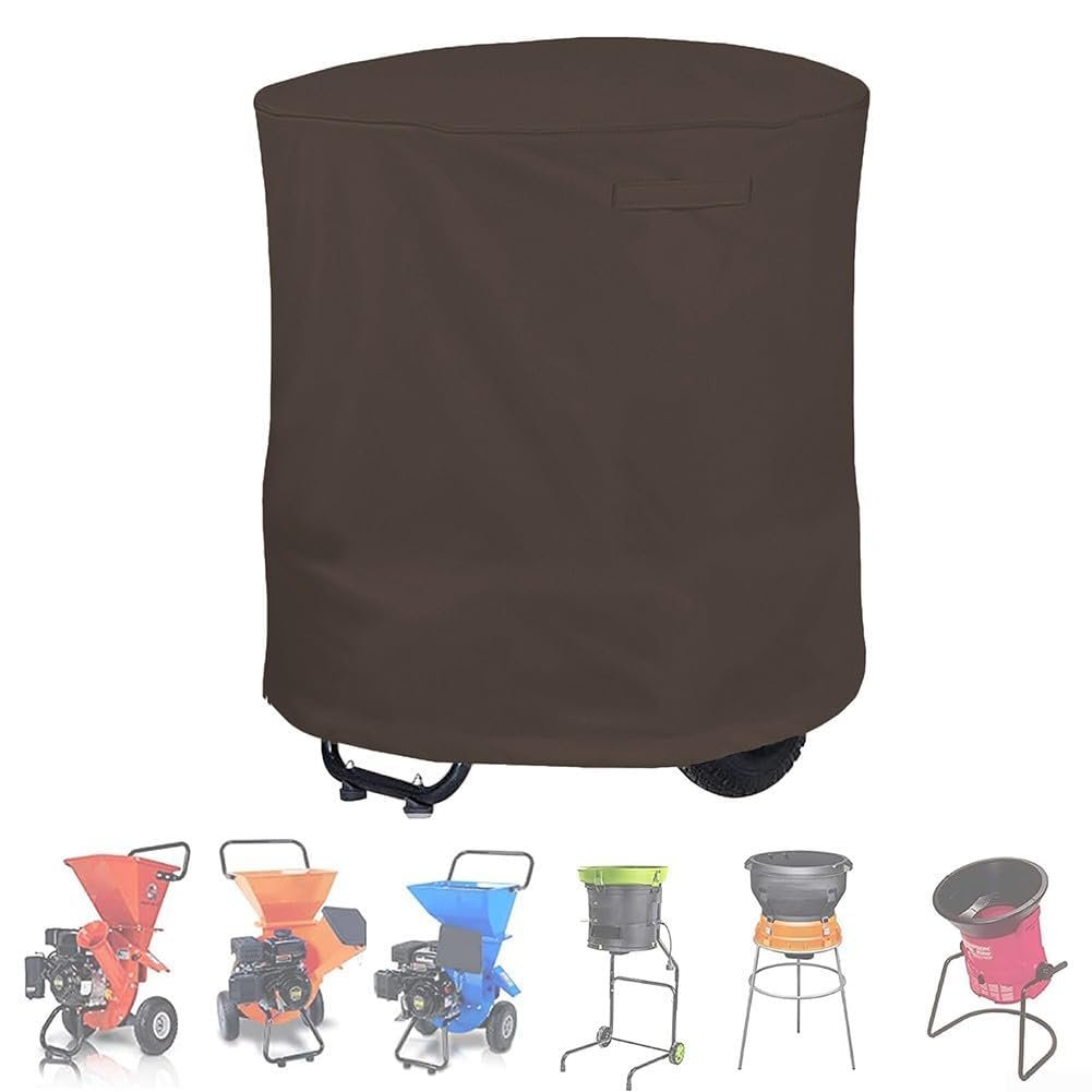 Housse de protection imperméable et anti-poussière pour broyeur de bois d'extérieur (café)