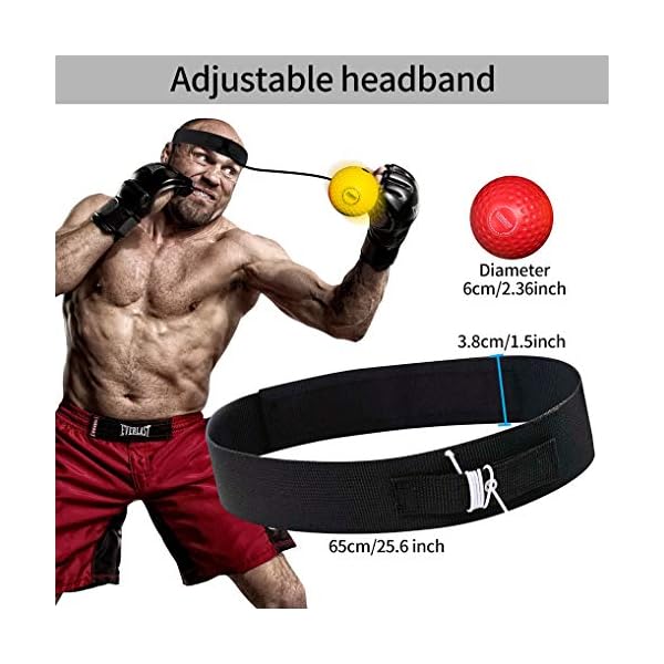 Wenosda Boxing Reflex Ball Set Training Speedball Punching Fight Balls Speed Bag Kickboxing Exercise Equipment 2 Difficulty Level Speedballs with Nylon Headband for Adult Kids