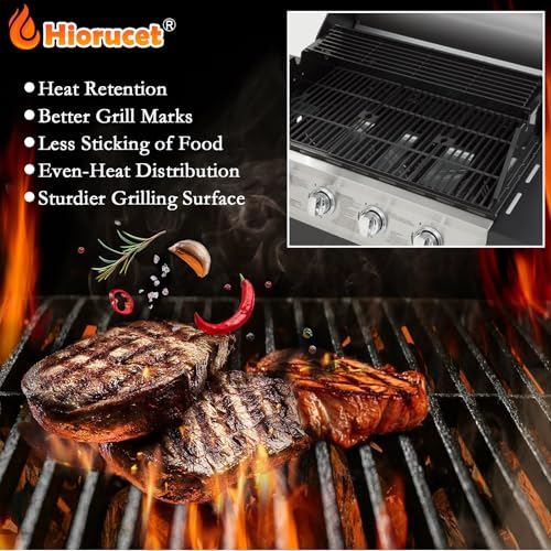 Hiorucet Grill Grease Tray Replacement Parts for Dyna Glo DGF493BNP, Backyard Grill BY13-101-001-12, Adjustable 24''-30'' Drip Pan, Grid Cooking Grates, Heat Plate Tent Shields, Burner and Igniter. by Hiorucet - Image 4