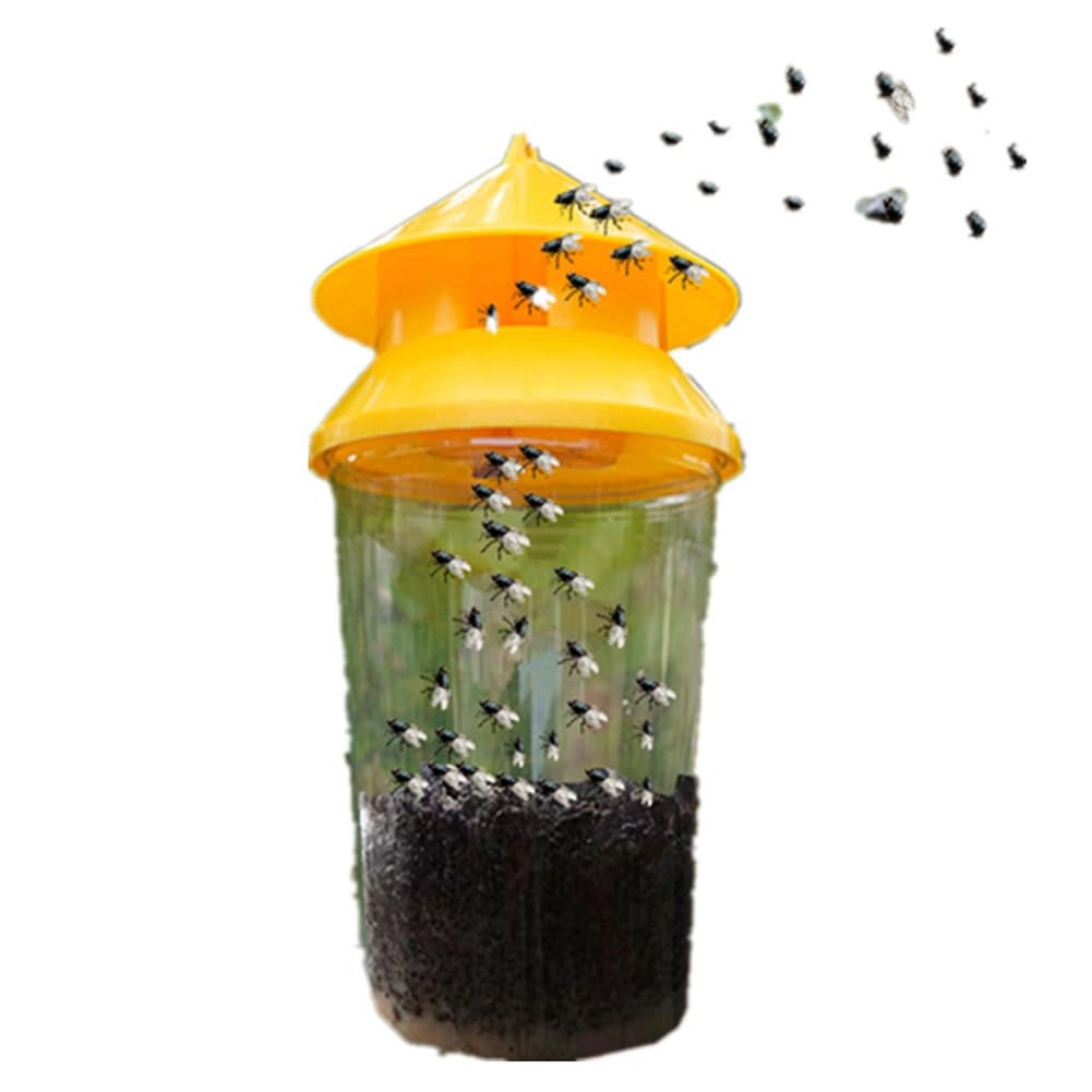 Trappole per mosche riutilizzabili, 2 pezzi per esche per mosche che per uso esterno nei pascoli, fruttetti, fienili, fattorie, giardini, incurie.