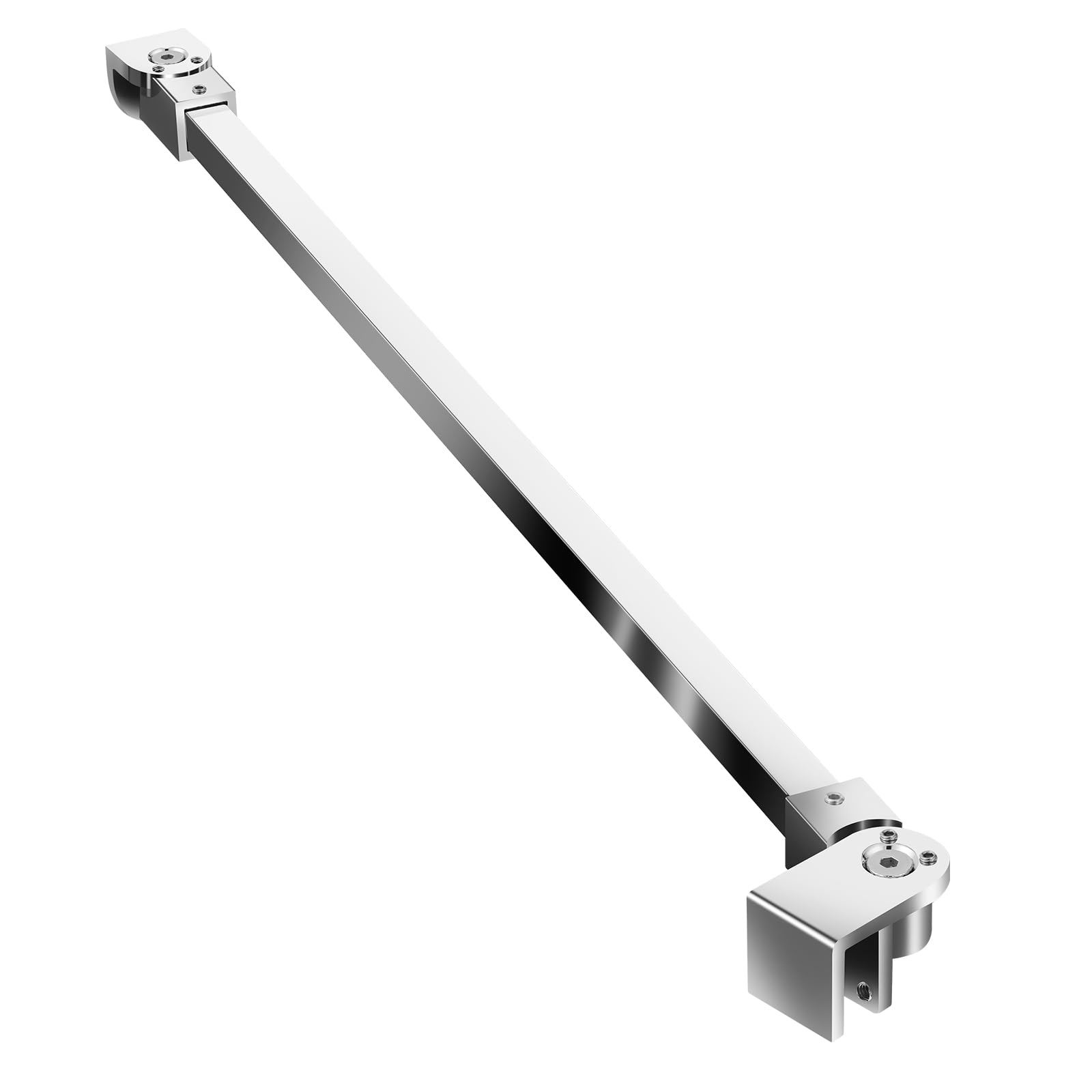 SVNR Stainless Steel Shower Screen Support Bar, 500mm,Rotatable by 180°Wall, 6-10mm Glass Thickness (Silver)