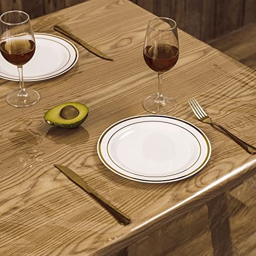 Newthinking Transparent PVC Table Cloth Wipe Clean Clear Tablecloth - Image 3