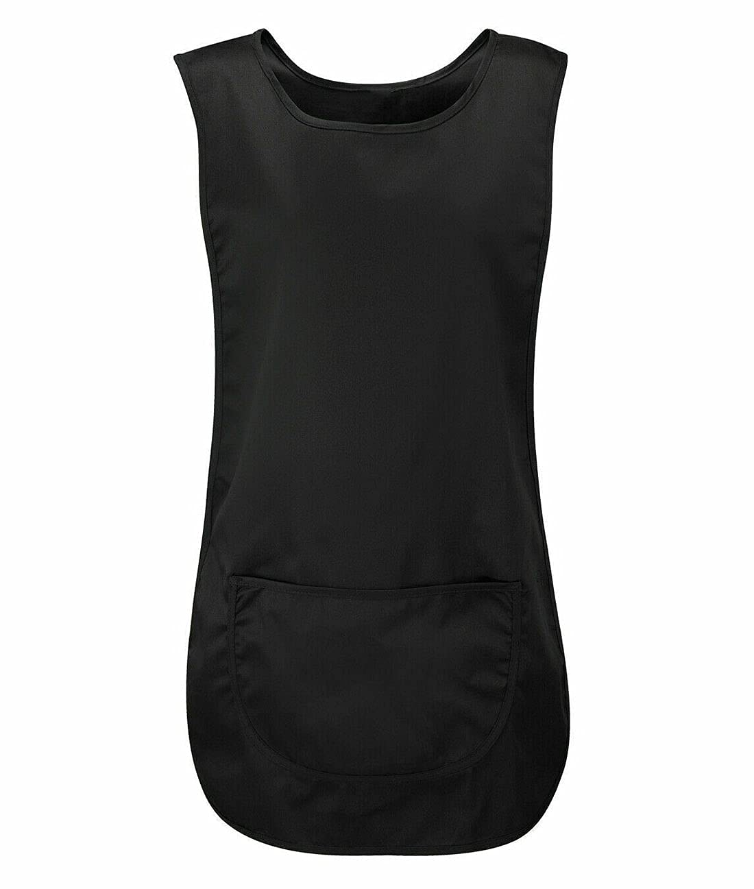 FAIRY BOUTIQUE Ladies Sleeveless Plain Pocket Apron Womens Cleaning Vest Top Catering Work Wear Tabard (Black Small)