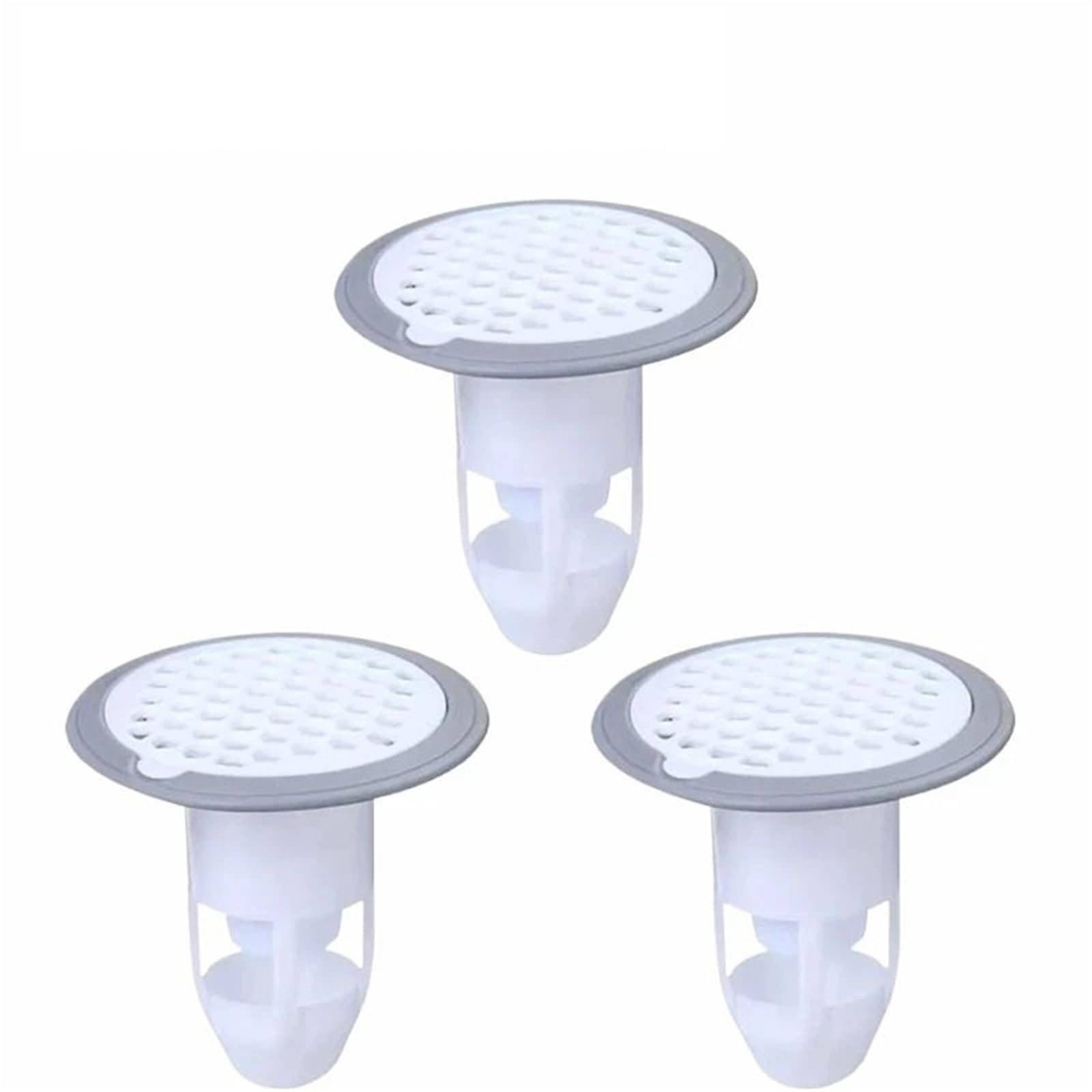 Hower Floor Drain Core 1-10Pcs Silicone Drain Strainer, Anti-Odor Filter(White-3PCS)