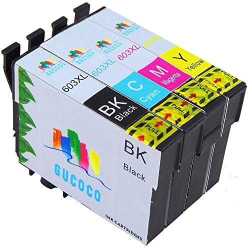 GUCOCO Kompatible Tintenpatronen 603XL Ersatz für Epson 603XL mit Epson Expression Home XP-2100 XP-2105 XP-3100 XP-3105 XP-4100 XP-4105 Workforce WF-2830DWF WF-2835DWF WF-2850DWF