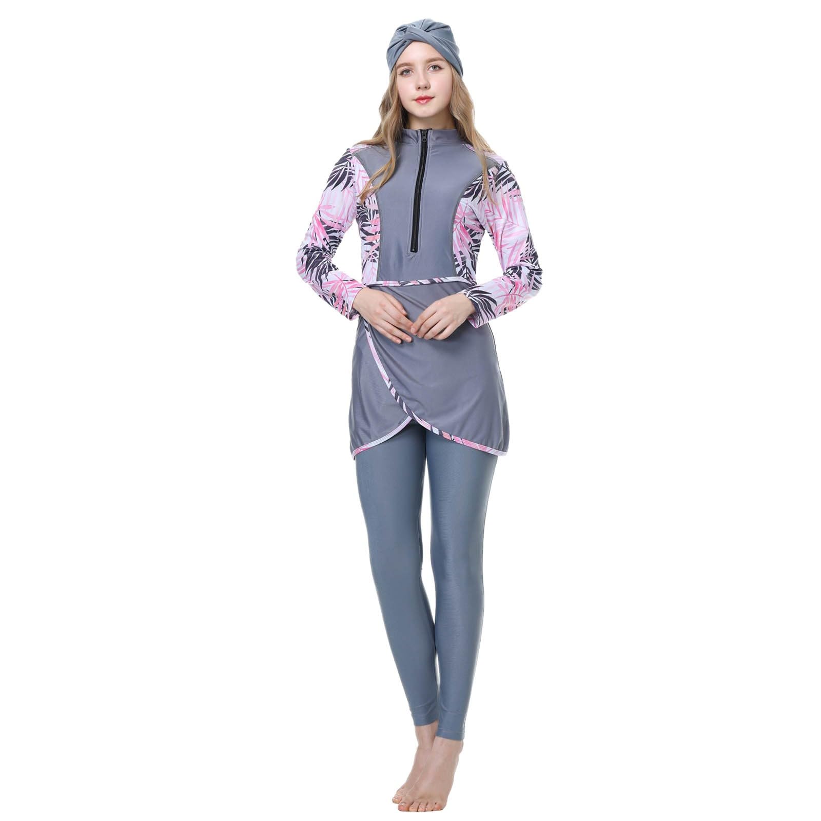 Burkini Damen: Muslimische Badeanzug Uv Rashguard Slim Fit Shape Badeanzüge Schwimmanzug Große Größe Bauchweg Badebekleidung Swimwear Push Up Swimsuits for Women Bademode