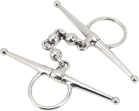 TOPINCN Full Cheek Snaffle Bit 135 mm, Oval Link Copper Mouth