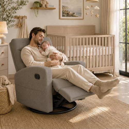 Image of Dream On Me Chatham Deluxe Nursery Glider Recliner, Amazon Exclusive, Light Truffle