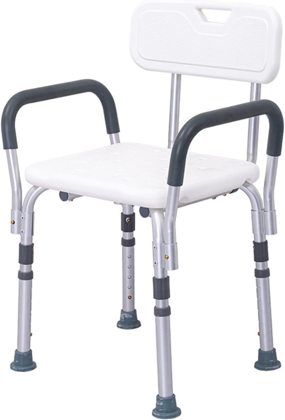Silla de Ducha Ajustable con Respaldo y Brazos, Asiento de baño Antideslizante, Asiento de Taburete de Ducha, Silla de baño for Adultos Mayores discapacitados
