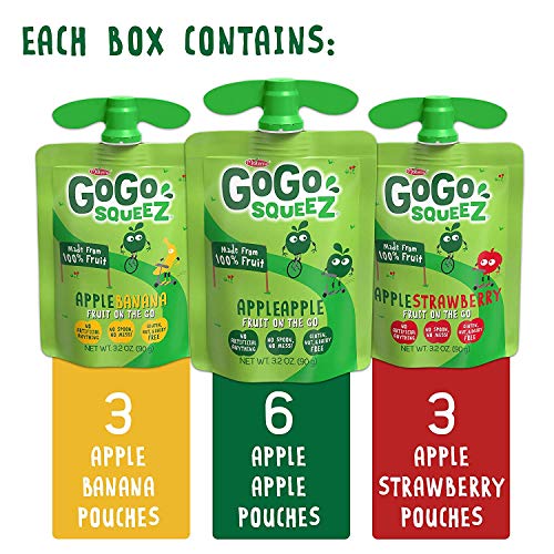 image for GoGo squeeZ Applesauce on the Go, Variety Pack (Apple/Banana/Strawberr