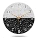 Produktbild AVEKI Stille Uhr, 30,5 cm, Marmor-Wanduhr, batteriebetrieben, stilvoll, elegant, geräuschlos, nicht tickend, Wanduhr für Zuhause, Küche/Wohnzimmer, Dekor (schwarz und weiß)
