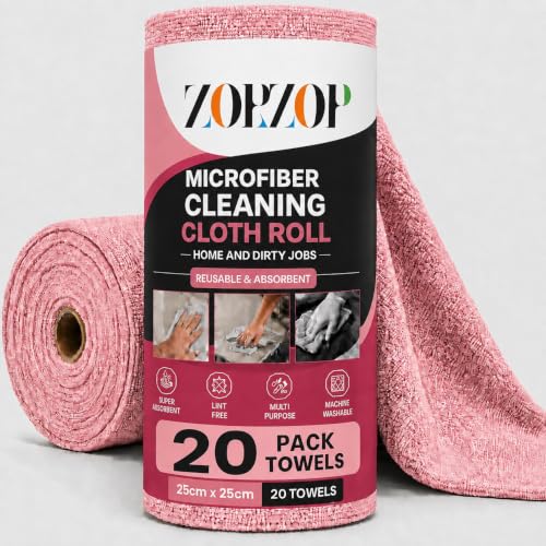 Microfiber Cleaning Cloth Roll, 20Pcs, 4000 Times Washable - 10X ...