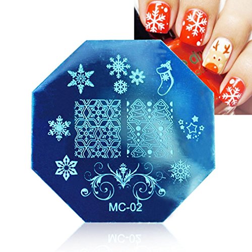 Susenstone Christmas DIY Image Stamp Stamping Plates Manicure Template Nail Art Plate