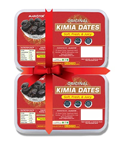 Image of Markstor Original Kimia Dates - 1Kg [500g x 2] - Pack of 2 offer - Fresh & Juicy Dates - Sugar-Free, Natural Sweetness
