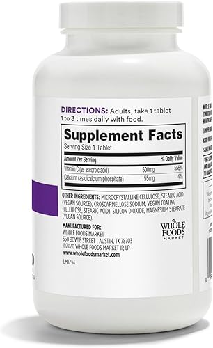 Miniatura 2 de 365 by Whole Foods Market Vitamina C 500 mg 250 tabletas