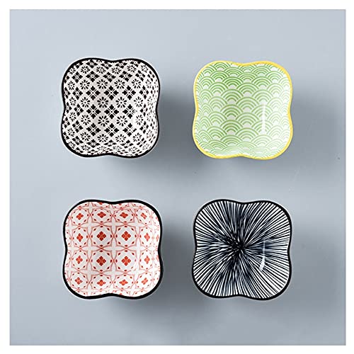 Plats à sauce de style japonais en céramique x4 pour assaisonnement
