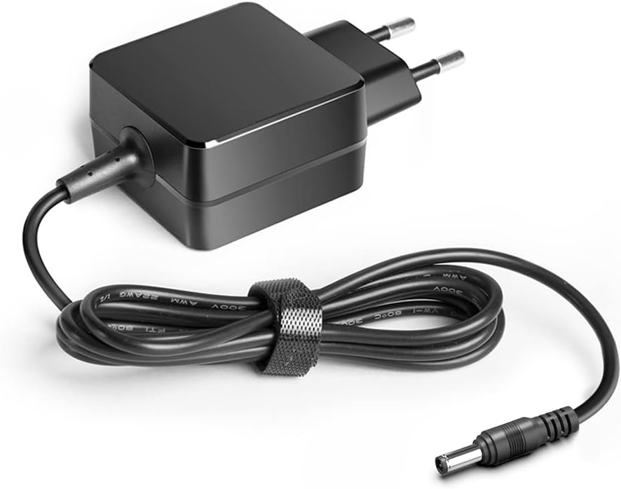 KFD power adapter with cable neatly coiled and secured