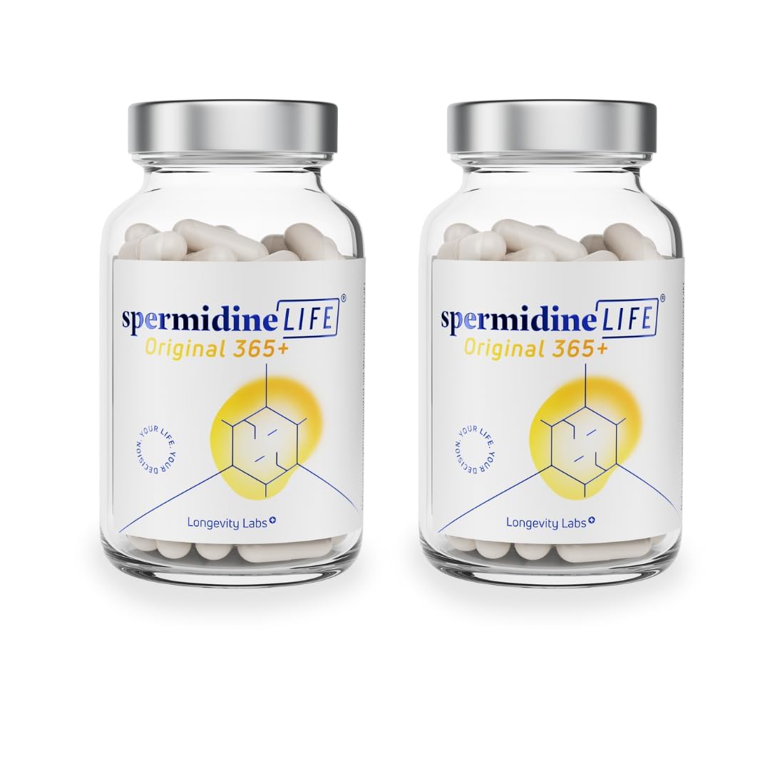 spermidineLIFE® Original 365+ | Natürlich hochdosiertes Spermidin | CelVio Weizenkeimextrakt aus klinischen Studien | Unterstützt Autophagie & Zellerneuerung | 120 Kapseln