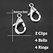 IVIA PET 4 Sets Cat Bell for Dog Collar Charm Training Pet Pendant Accessories with 2 Pack Stainless Steel Dog Tag Clips(2 X-Small Silver)