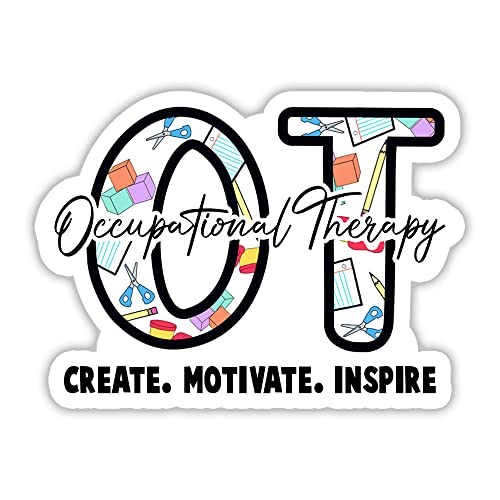 Image of MAIANEY (3 Pcs) Occupational Therapy Stickers Inspirational OT Quotes Occupational Therapist Stickers Occupational Therapy Gifts Decorations Laptop Water Bottle Car Bumper Window Helmet 3 inchx4 inch