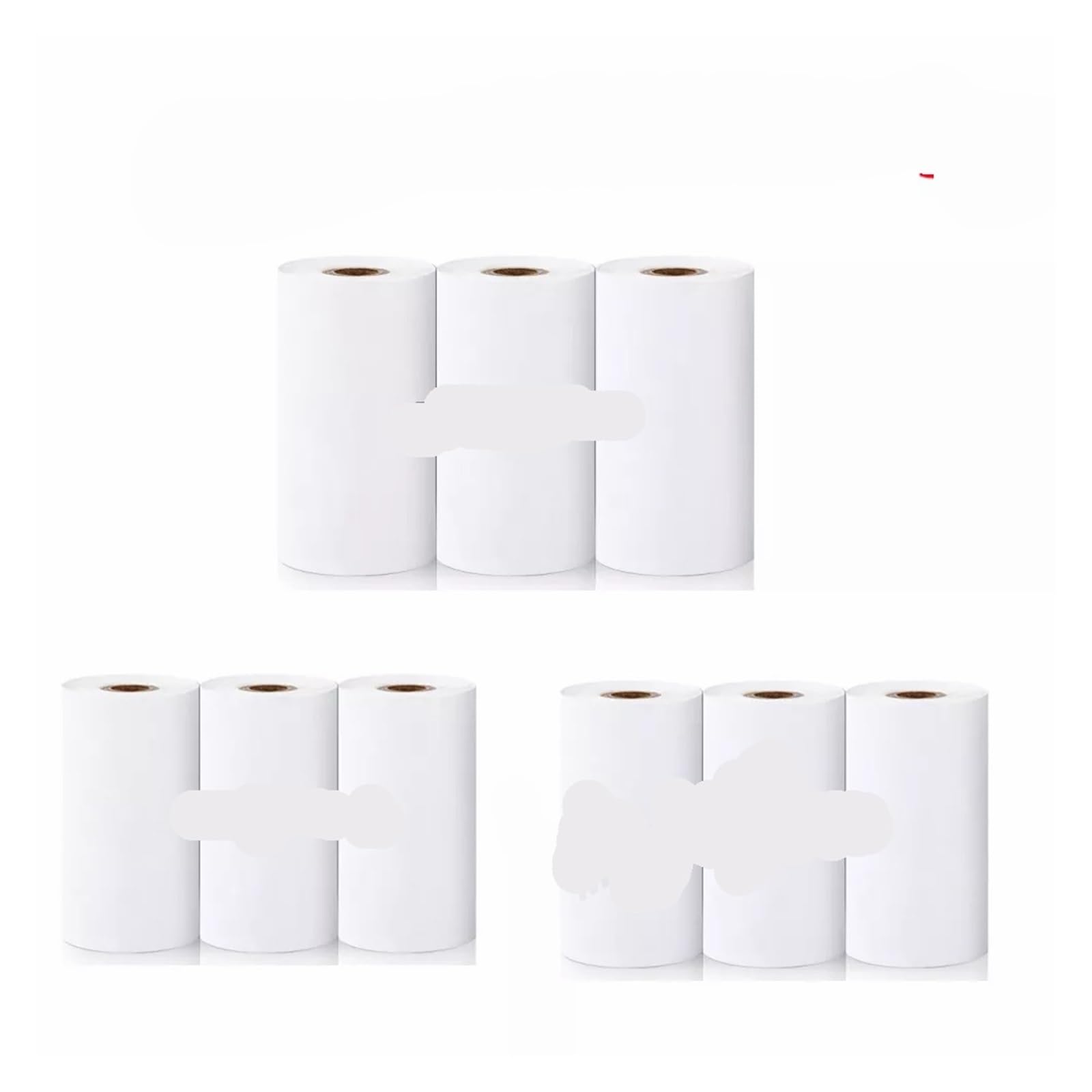 Rollo de papel adhesivo térmico, etiquetas autoadhesivas sin tinta Bluetooth 57x25mm, paquete 9(9pcs Self-adhesive)