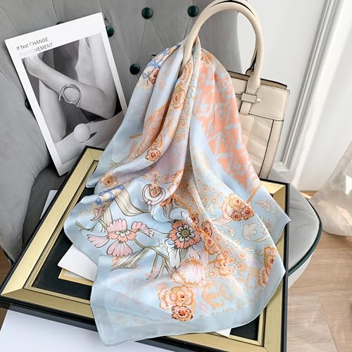 Image of Printed Poly Silken feel Scarf Stole for Women | Stylish, Soft, & Lightweight | Satin Feel Neck Scarf, Hair Scarf, Head Scarf for Women