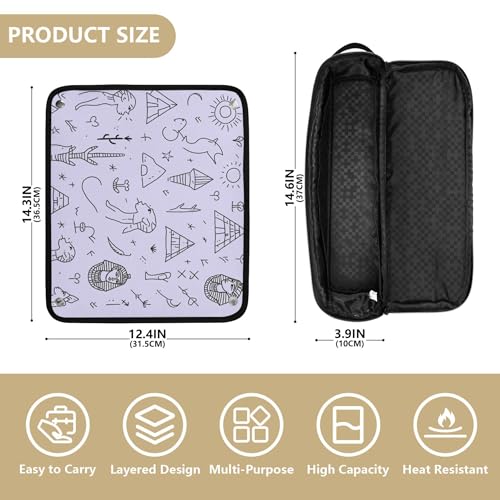 Bolso de viaje para herramientas de cabello con tapete resistente al calor, protector contra el polvo, para planchas, rizadores y secadores de pelo miniatura 4