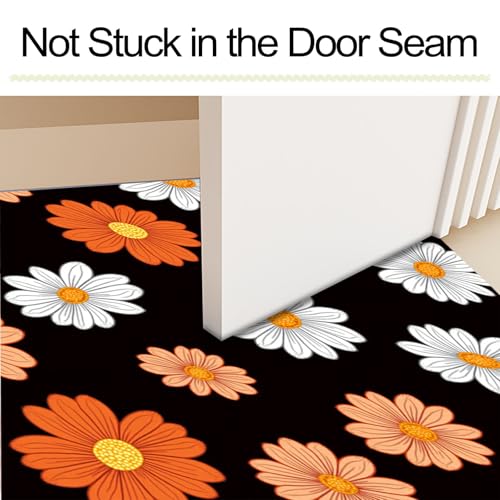 Tapis de salon antidérapant pour entrée et chambre motif marguerite