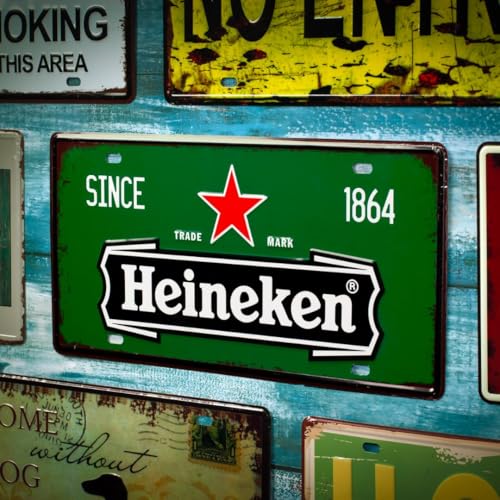 Image of Eazywagon inchHeineken 1864 inch Vintage Retro Metal Signs - License Wall Plate, Car Tag - Ideal for Cafe, Restaurant, Shop, Home, Hotel, Club, Office, Living Area - Design Plaque
