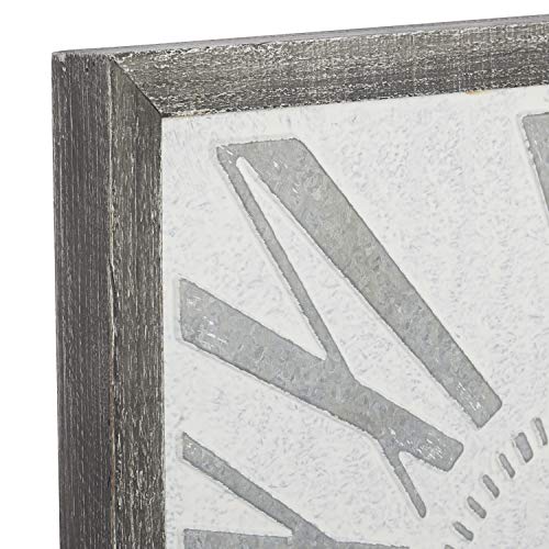 Deco 79 Gray Metal Square Farmhouse Wall Clock #TOP29