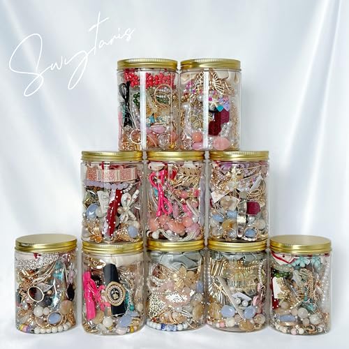 Image of 50 pieces Mystery Jewelry Jar, Surprise Jewelry Set for Woman Includes Necklaces, Earrings, Rings, Bracelets and Hair Accessories, Unique Anniversary Birthday Friendship Gift for Her
