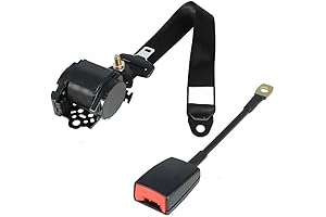 Black Universal 3 Point Adjustable Retractable Seat Belt