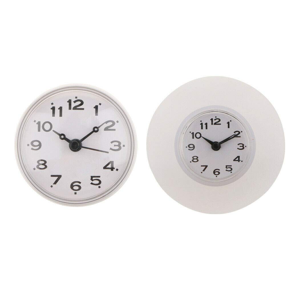 Home Decor 2X Silicone Waterproof Sucker Clock Kitchen Bathroom Shower Timer White
