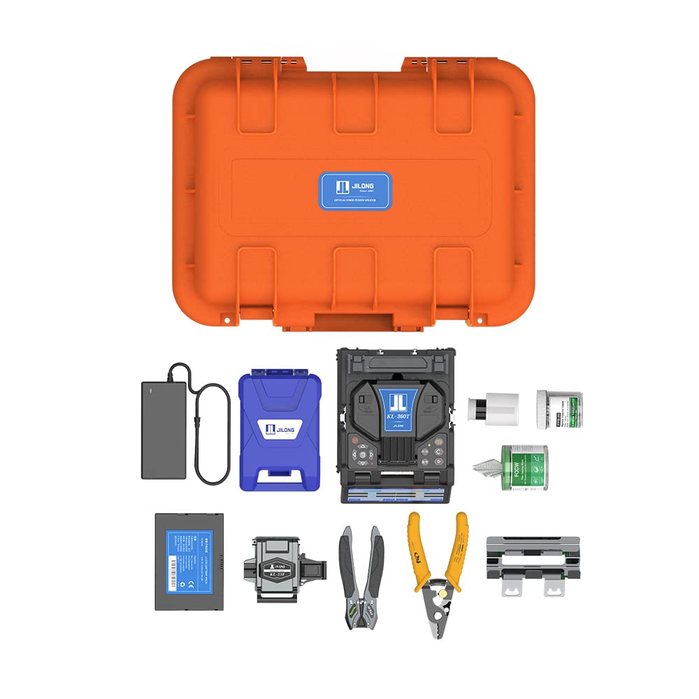 Fiber Splicer Core Alignment JILONG KL-360T Optical Fusion Splicer 6 Motors with 6s Fast Splicing 0.01dB Splicing Loss Welding Machine FTTH FTTX Tool 380X/190 X Magnification