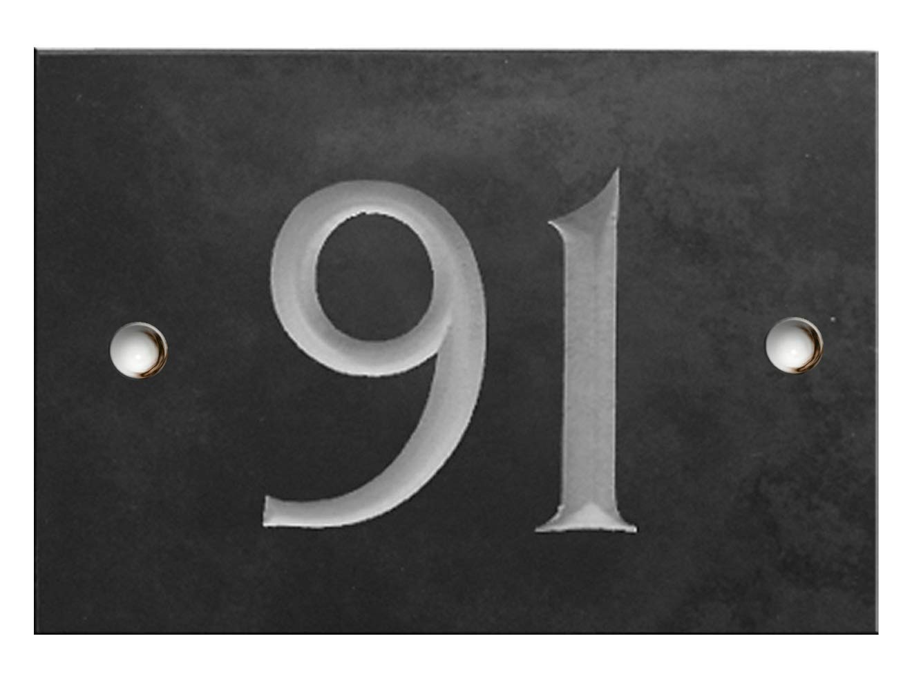 Engraved Slate House Number Sign - 1 to 99 (Select Your Number here) - Number 91 (Same Day Dispatch by 1st Class Post!!!)