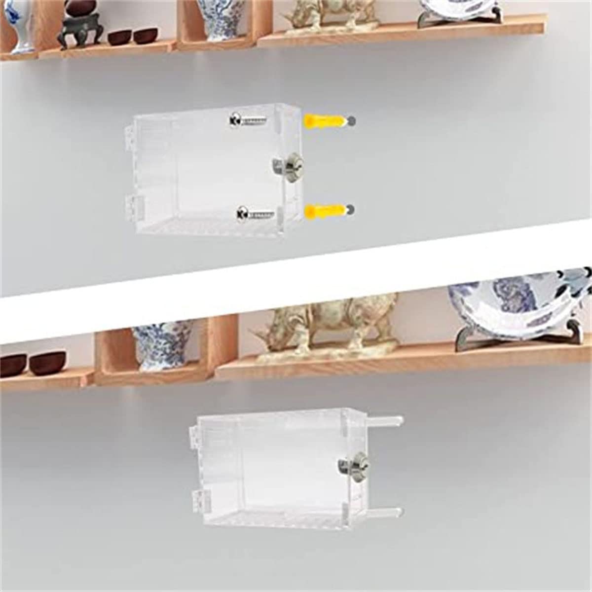 Universele Thermostaat Lock Box, ABS Thuis Thermostaat Guard Protector Box Cover met 2 Sleutels, Wit 18,5x12x5,6cm/7,28x4,72x2,2inch