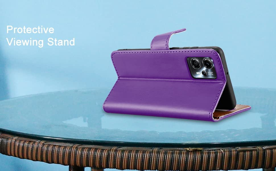 iCatchy Case for MotorolaMoto G13 / G23 / G53 5G Leather Wallet Book Flip Folio Stand View Cover with Card Slots and Kickstand Phone cover (Lilac) - Image 4
