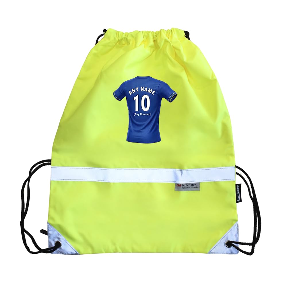 UNIGIFT Personalised Gift - Birmingham Fan Hi-Vis Drawstring Gym Bag (Royal Blue Football Jersey Design) Custom Name - Small Heath B9 Club