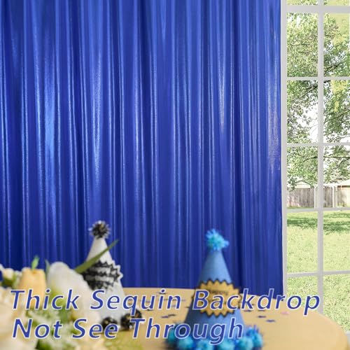 Image of 30x10 Wrinkle Free Royal Blue Sequin Backdrop Curtain for Parties-Thick Not Fall-Off Glitter Backdrop Drapes-6 Panels 5x10ft Shimmer Photo Back Drop Cloth for Wedding Birthday Photography Background
