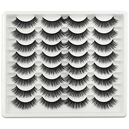 Lashes Wispy 15mm False Eyelashes Cat Eye Lashes Natural Look Short Light Volume 3D Faux Mink Lashes Pack Soft Reusable Fake Eyelashes, 16 Pairs Pack by Pawotence