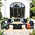 Lviden 7 Pieces Wicker Patio Furniture Set, PE Rattan Outdoor Sectional Conversation Sofa Set with Fire Pit Table, Non-Slip Cushions and Furniture Cover, Navy Blue