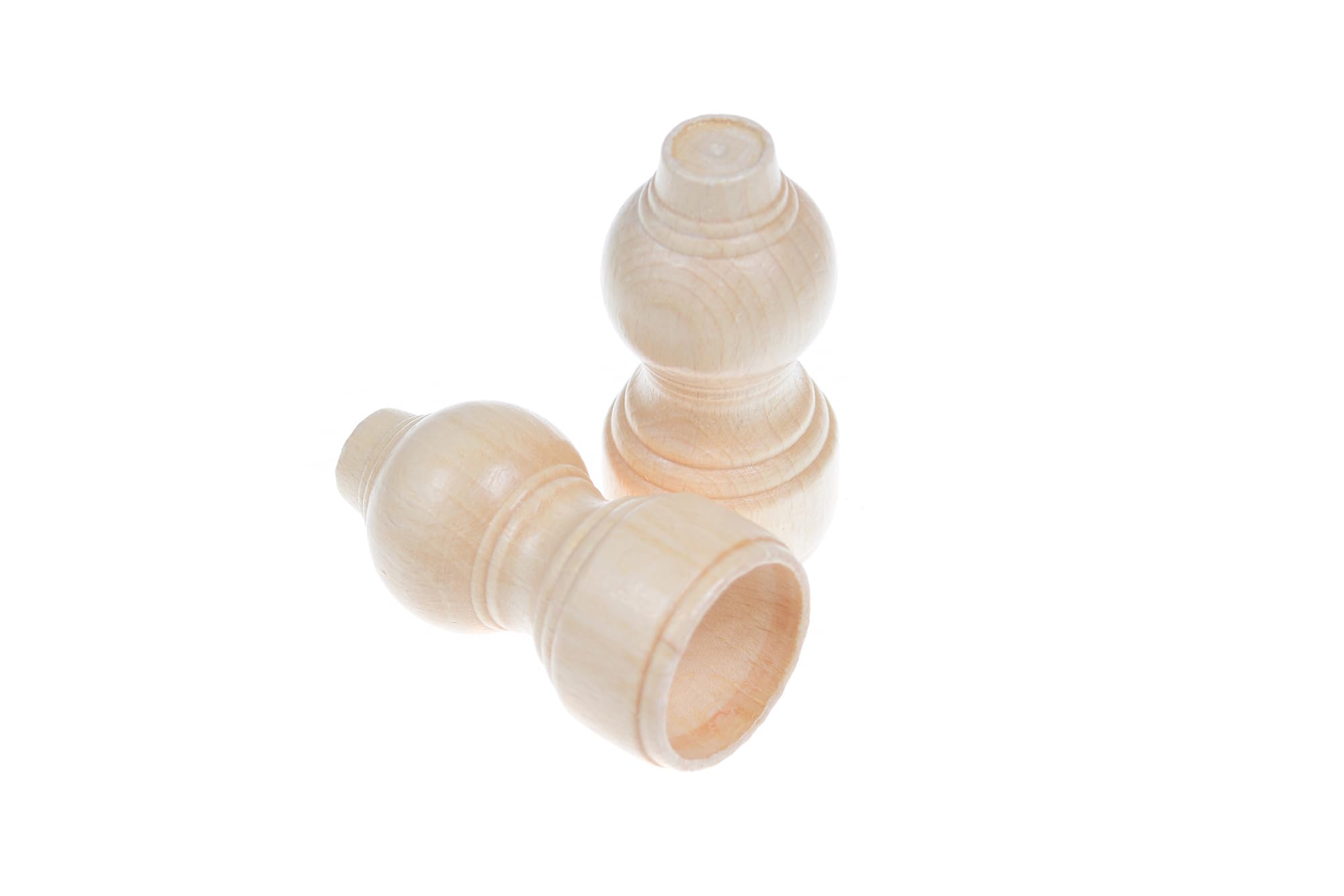 Robert's Rugs Wooden Curtain Pole Finials for 28mm Poles, Decorative Grooved End Caps, 170mm Long, Pack of 2 – Pine Finish